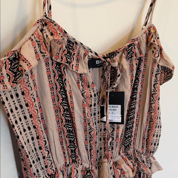 Striped Ruffle Maxi Dress - Pink Pattern - Picture 4 of 6